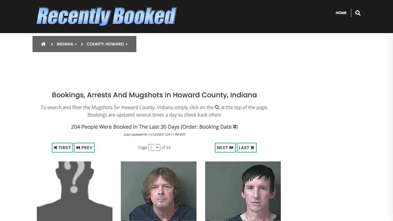 Bookings, Arrests and Mugshots in Howard County, Indiana - Recently Booked