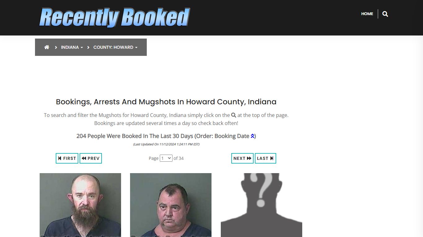 Bookings, Arrests and Mugshots in Howard County, Indiana - Recently Booked