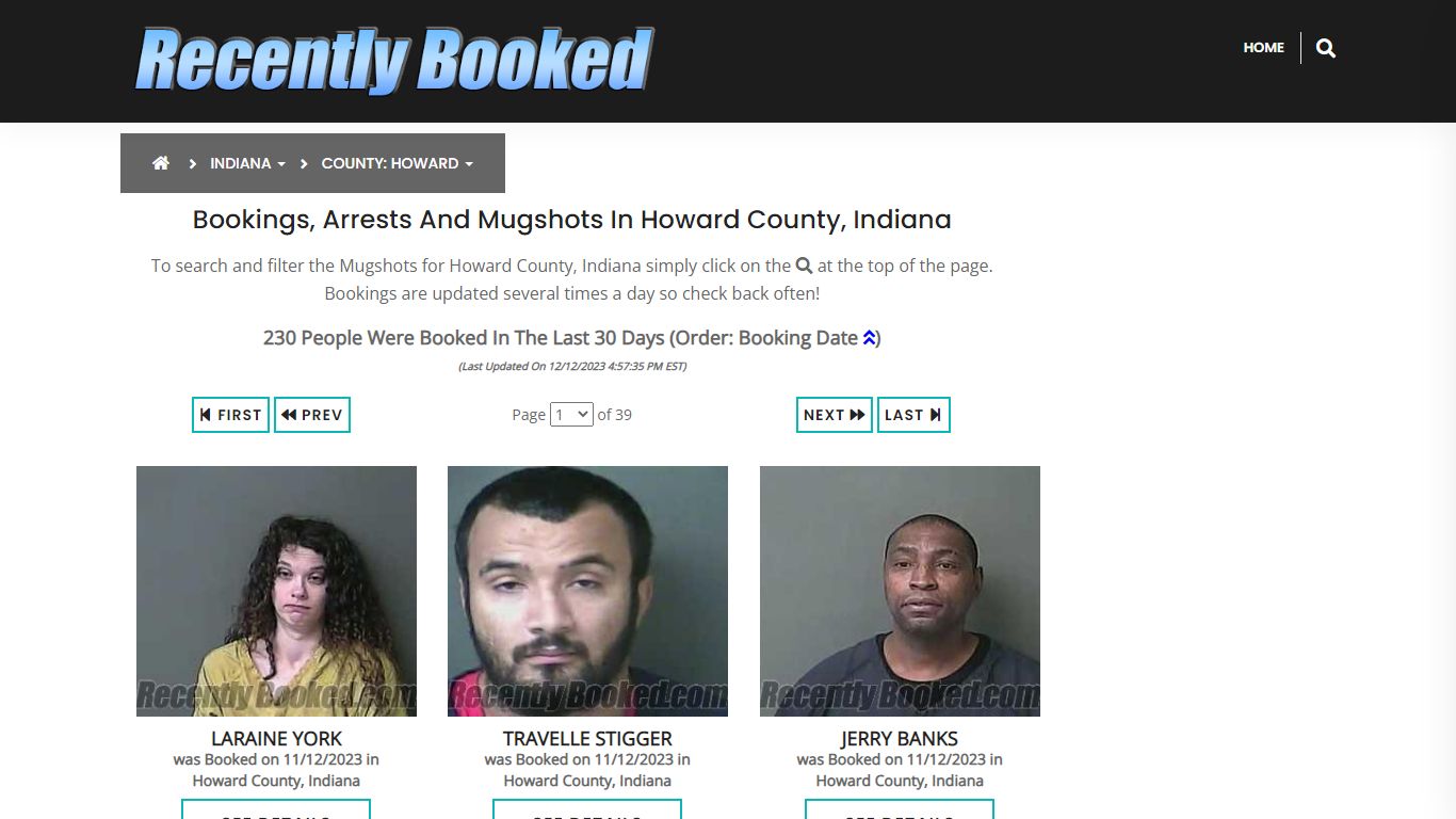 Recent bookings, Arrests, Mugshots in Howard County, Indiana